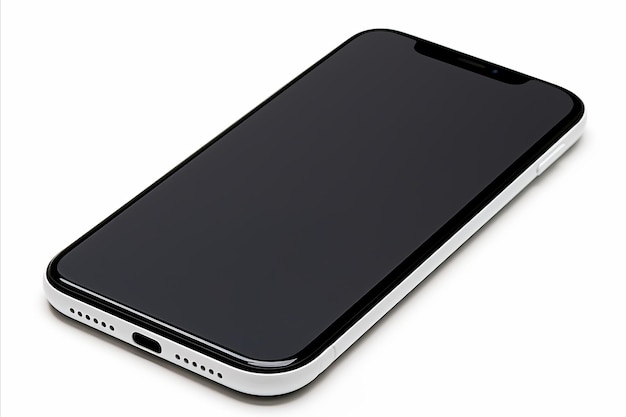 Smartphone-Weißbildschirmvorlage isolieren auf weißem Hintergrund