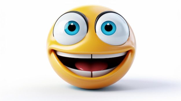 Smile Smiling Face Emoji Um rosto amarelo com olhos sorridentes Emoção feliz divertida
