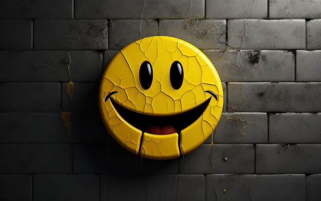 smiley amarelo na parede
