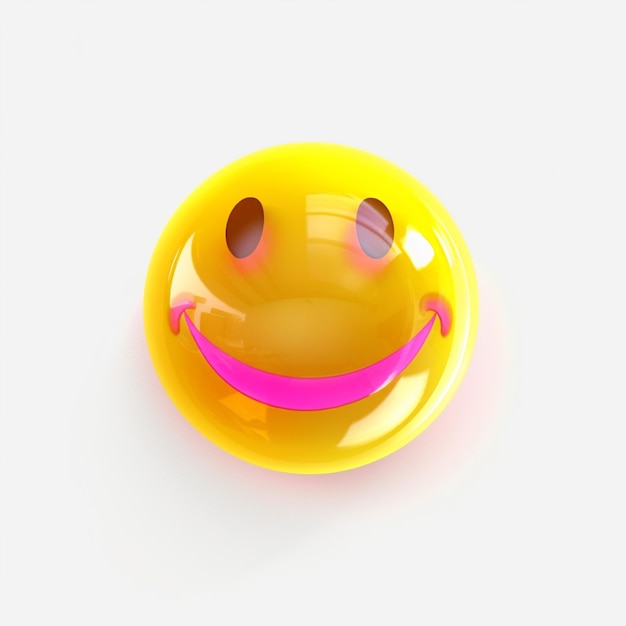 Smiley-Emoticon auf weißem Hintergrund, 3D-Illustration