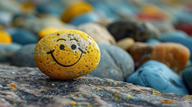 Foto smiley face rock (roca com cara sorridente)