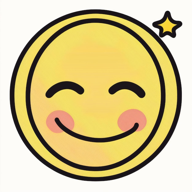Smiley-Gesicht mit einem Stern darüber, generative KI