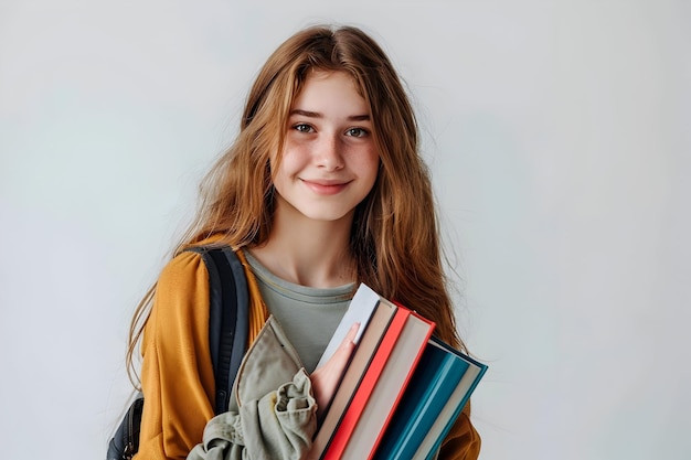 Smiley-Mädchen-Schülerin bei der Rückkehr zur Schule-Veranstaltung und feiern die Rückkehr zur Schulveranstaltung nach den Sommerferien