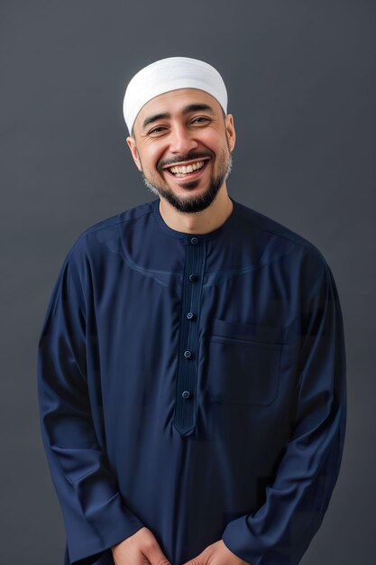 Foto smiling islamic man in studio cultural diversity portrait