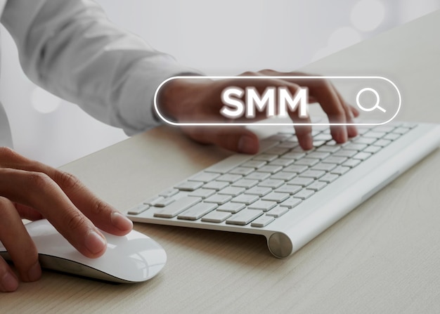SMM Social Media Marketing Digitales Marketing und Online-Marketing-Idee