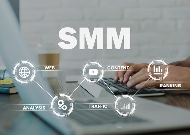 SMM Social Media Marketing Linkaufbau und Online-Marketing-Idee