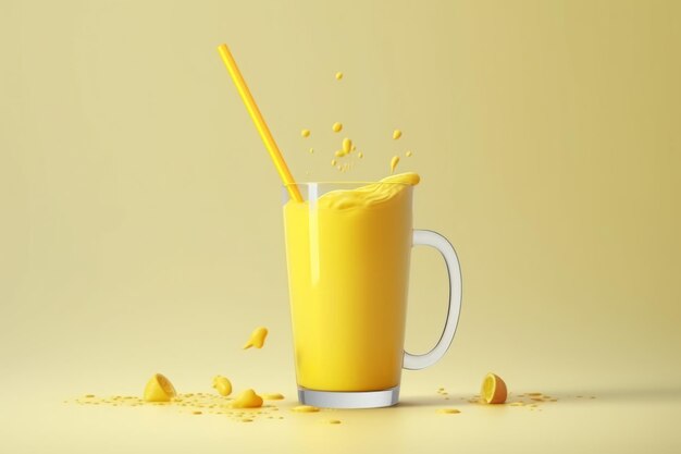 Foto smoothie amarillo bebida de cóctel de piña generar ai