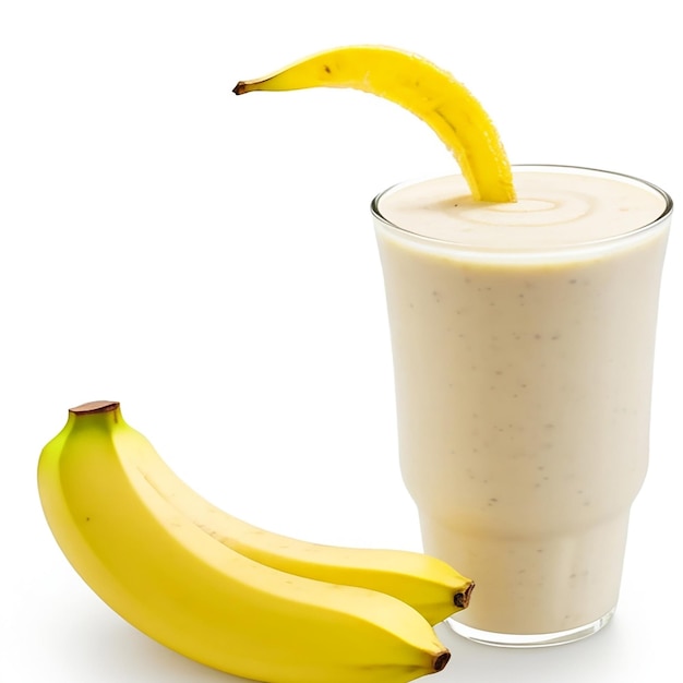 Smoothie de banana com fundo branco