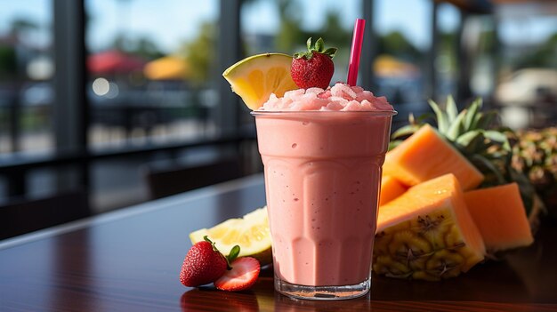 Foto smoothie de frutas exóticas