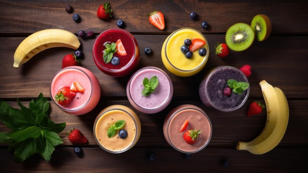 Smoothie de frutas Ilustração AI GenerativexA