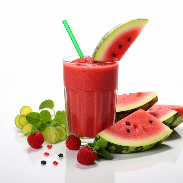 Smoothie de melancia com frutas