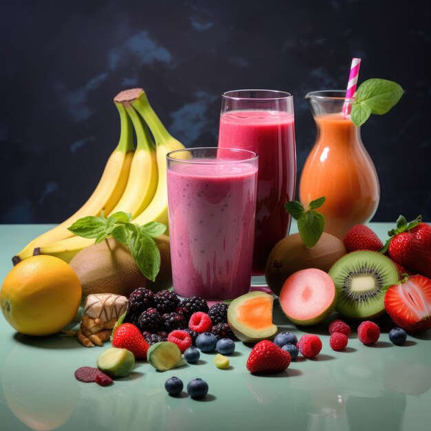 Foto smoothie dietético saludable para una nutrición adecuada