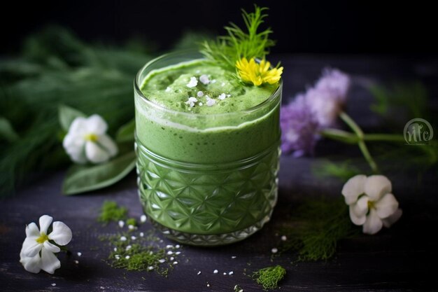 Smoothie de la diosa verde de la espirulina