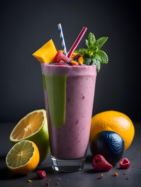 Smoothie con una fruta de frutas exóticas como