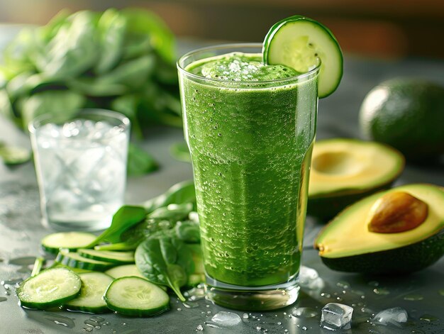 Foto smoothie de hidratación verde