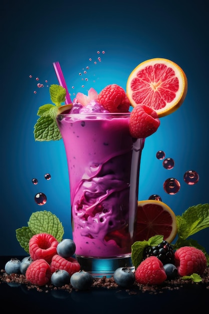 Smoothie-Menüvorlage Illustration von AI GenerativexA