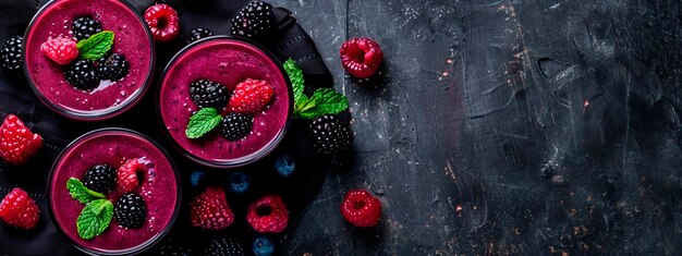 Smoothie mit Beeren in einem Glas Selektiver Fokus