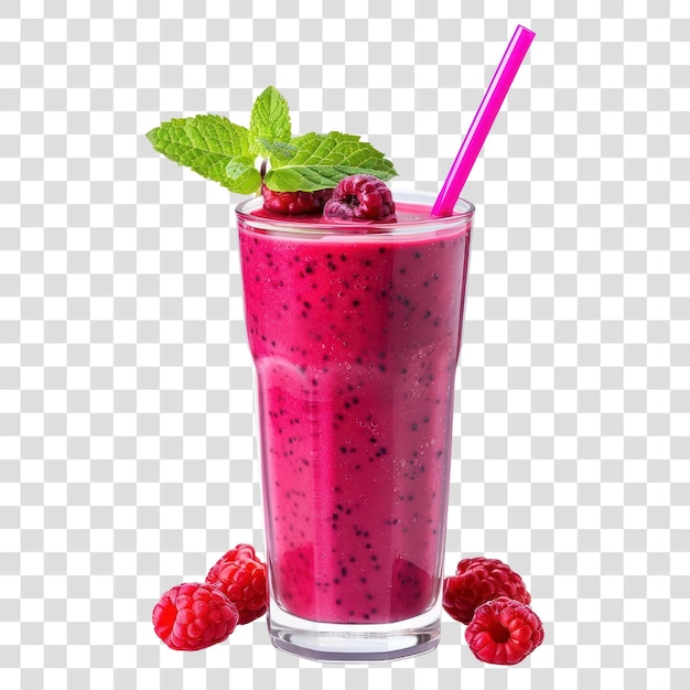 Smoothie refrescante de framboesa e fruta do dragão de PNG