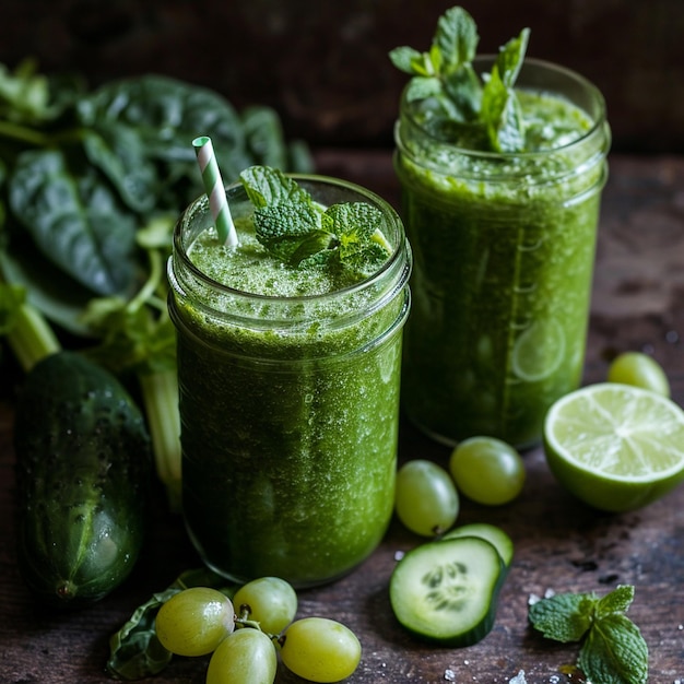 Smoothie de verduras de desintoxicación verde