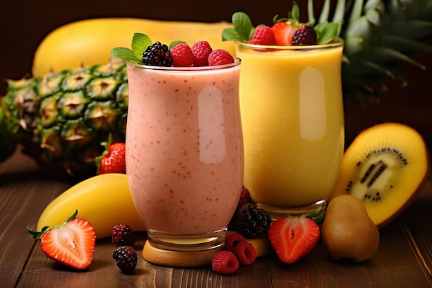 Smoothies aus tropischen Früchten