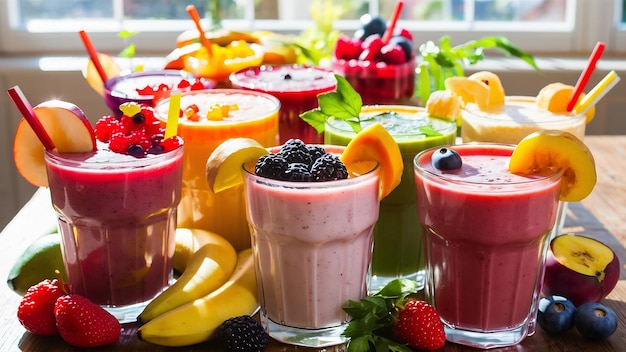 Smoothies de frutas saludables