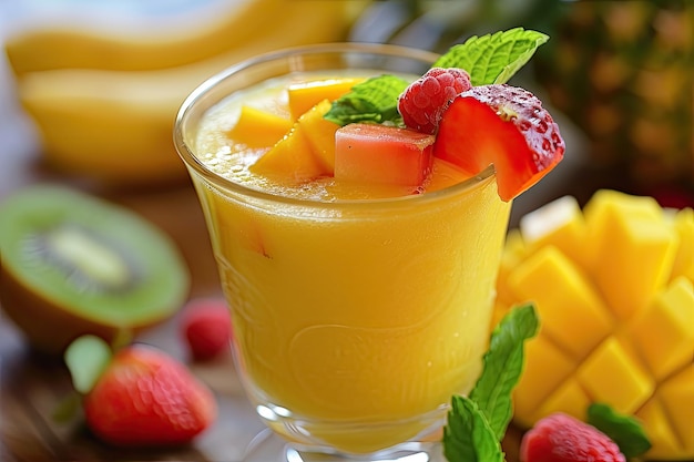 Smoothies de jugo de frutas tropicales