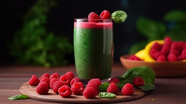 Smoothies mit Himbeeren und Spinat ein gesunder und erfrischender Morgen