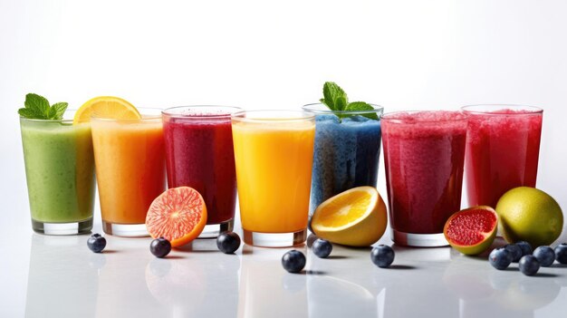 Smoothies saludables de frutas y verduras