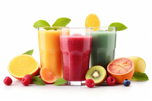 Smoothies saludables de frutas y verduras