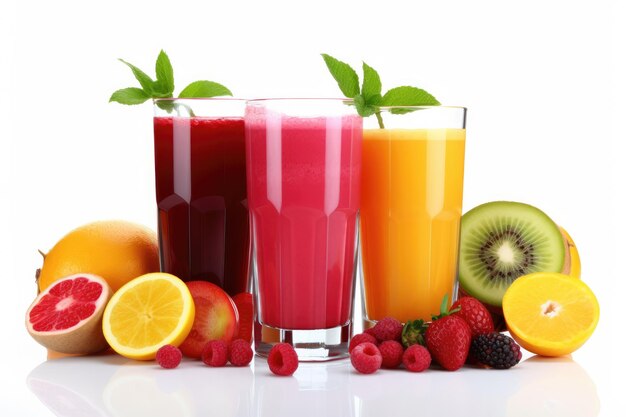 Smoothies saludables de frutas y verduras