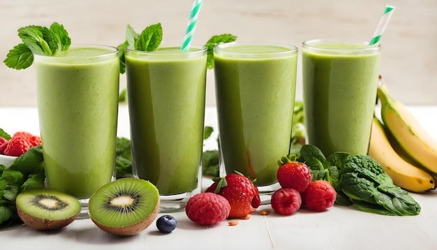 Smoothies saludables con ingredientes frescos