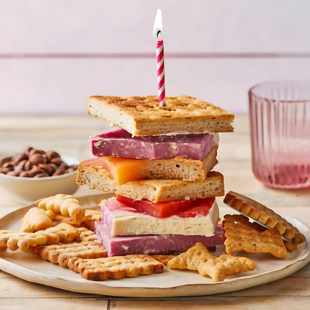 Snack para fiestas de cumpleaños Fotografía de comida