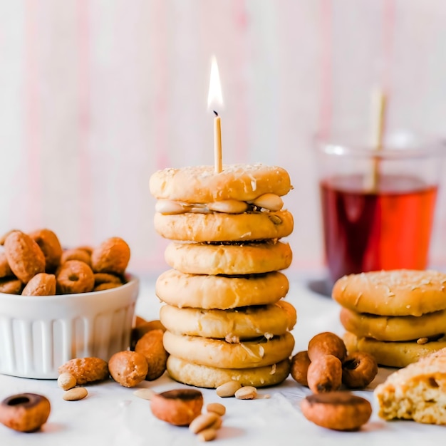 Snack para fiestas de cumpleaños Fotografía de comida