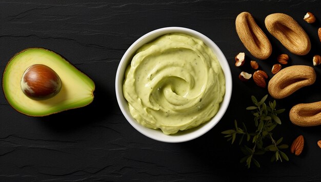 Snack gesunde Avocados frisches Gemüse mexikanisches Essen rohes Püree Tisch Guacamole-Sauce vegetarische grüne leckere Dip-Schüssel-Küche