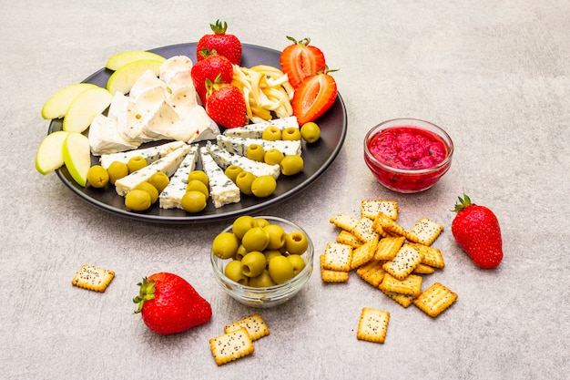 Snack sortierte käseplatte