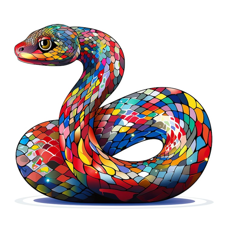Foto snake sticker lovely primary color algorithmic art contour vector white background detalhado v 52 job id 471965c3d7fc48cabcf77337eaa0f5bf