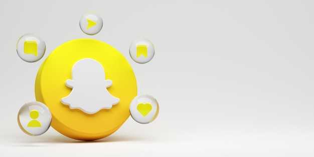 Snapchat 3D-Render-Anwendungslogo Hintergrund YouTube-Social-Media-Plattform