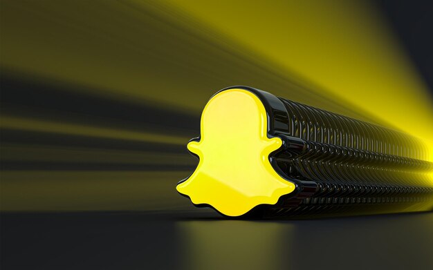 Snapchat sinal fundo icônico sunray símbolo de aparência realista para banner social pôster renderização em 3d