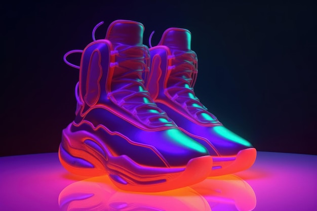 Sneaker neon futurista Active trendy Generate Ai