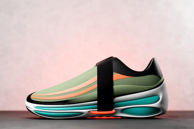 Sneaker Premium 3D-Renderobjekt isoliert auf weißem Hintergrund