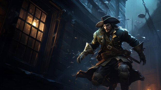 Foto sneaky swashbuckler um jogo de pirata dinâmico