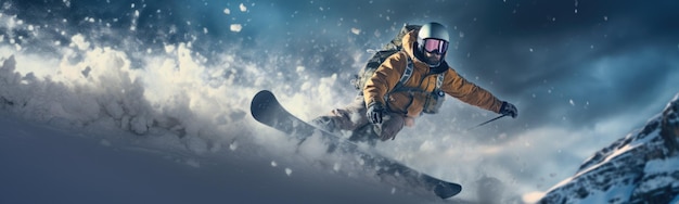 Foto snowboard-konzeptbanner