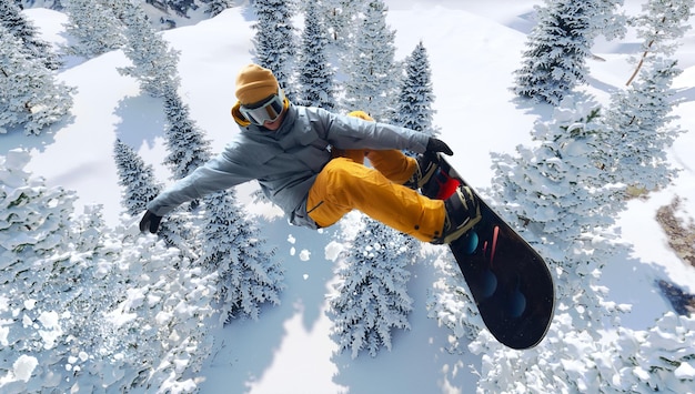 Snowboarder en acción Deportes extremos de invierno