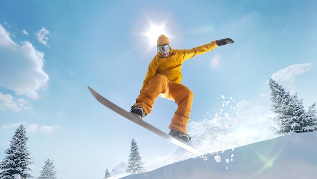 Snowboarder en acción Deportes extremos de invierno