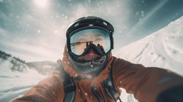 Snowboarder captura un momento épico en FirstPerson View Generative ai