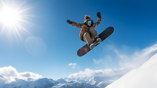 Snowboarder führt einen Luftrick auf einer Halfpipe aus