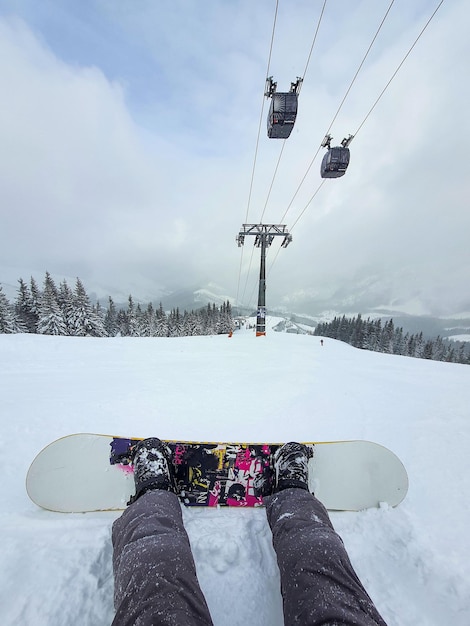 Snowboarder Sicht von der Piste kopieren Raum Slowakei Jasna