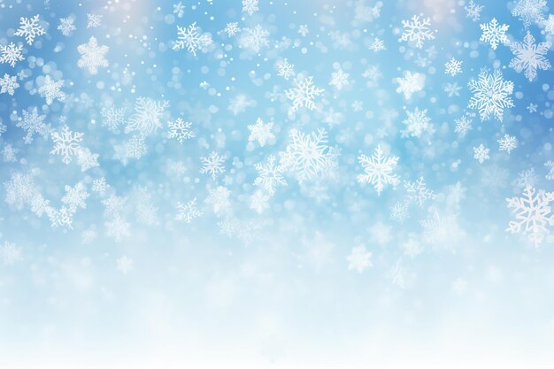 Foto snowfall sky white teal blue background snow hurricane landscape snowflakes generative ai