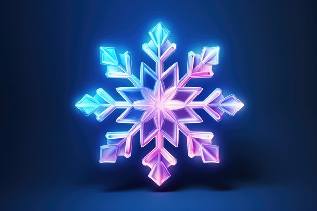 Snowflake 3D muestra la imagen aislada en un fondo de estudio limpio