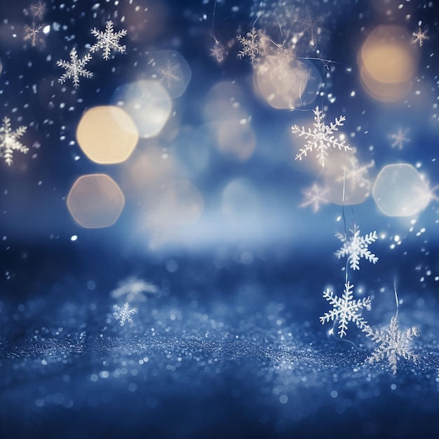 Snowflake Serenity Weihnachts-Hintergrund mit Bokeh-Design